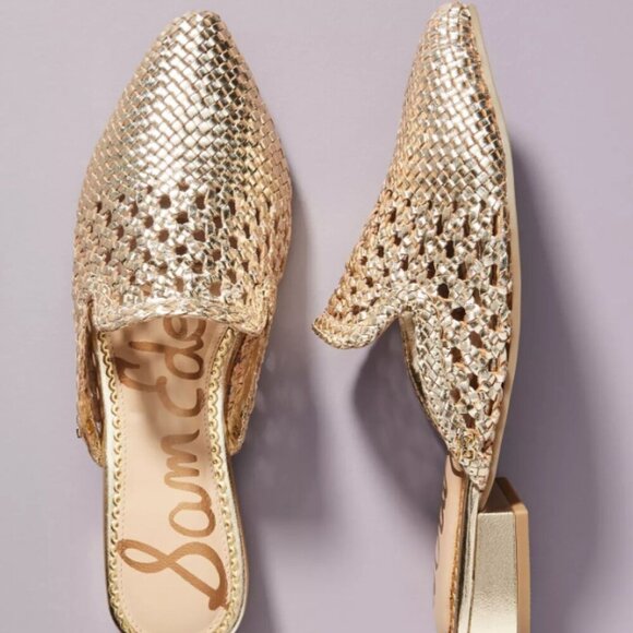 Sam Edelman Clara Woven Slides Metallic Boho Whimsy Size 7.5 - Picture 1 of 15